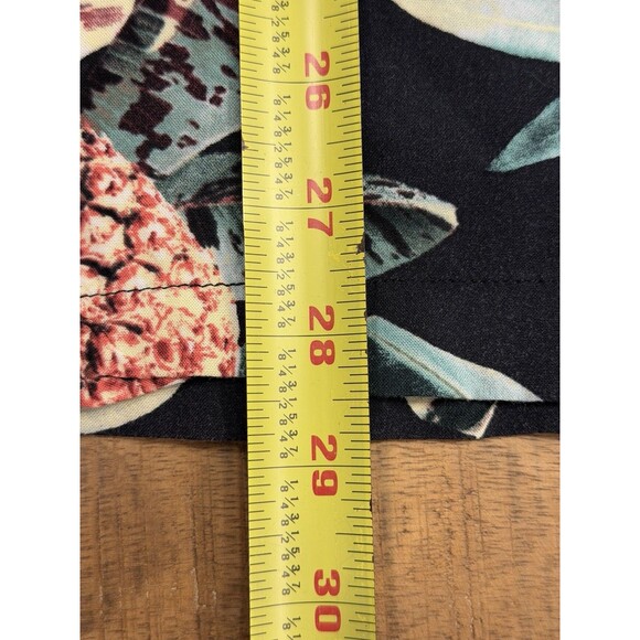 H&M Hawaiian Shirt Mens XL Black Floral Short Sleeve Fruit Tropical Vacation - Picture 9 of 9